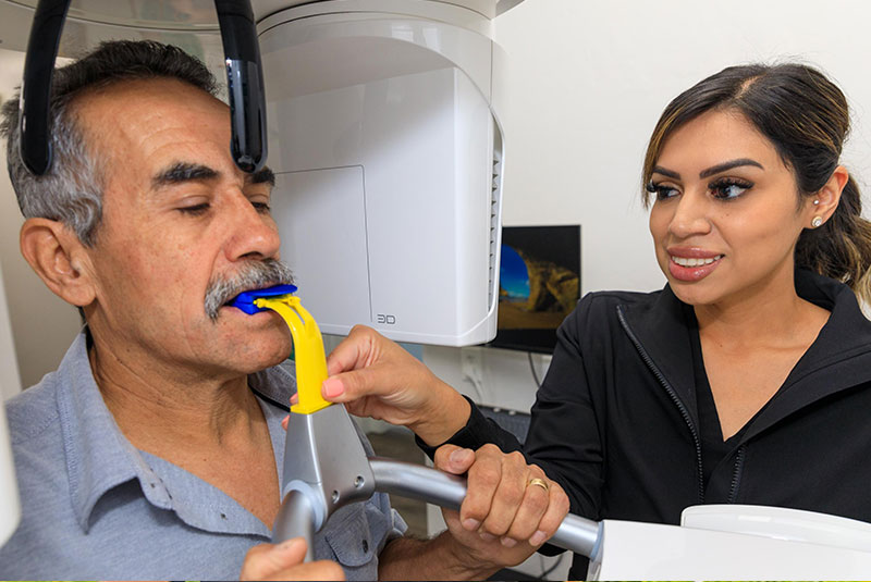 patient undergoing dental 3D scan for procedure